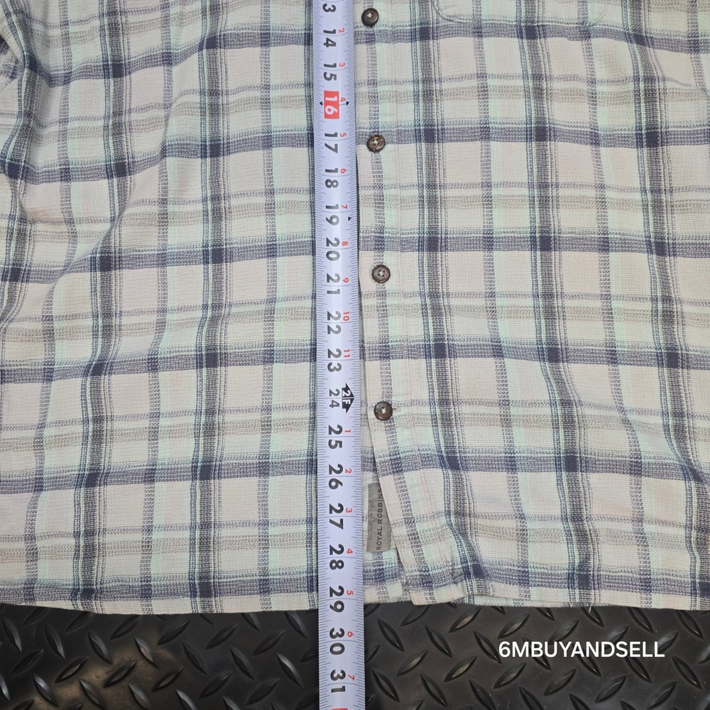Royal Robbins Mens XL Blue Green Plaid Organic Cotton Relaxed Fit Shirt Y721005 - Picture 11 of 12
